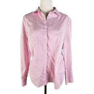 Charles Tyrwhitt Pink Gingham Tailored Non-Iron Womens Button-Up Shirt Sz 10